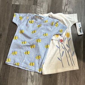 Carter's Blue Bee Print Short Sleeve Tee with White Floral Tee (2-Pack)